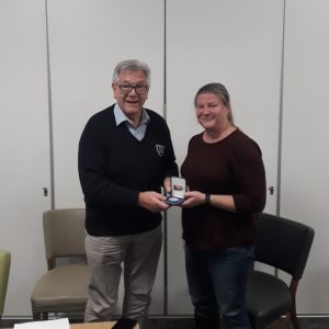 Louise Latter receives her well deserved President Medal for 2021