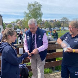 Peter & Jok presenting playing medals at the Girls U18 tournament 